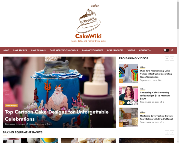 CakeWiki.com – Fully Automated Cake Recipes Website with AI Autoposting | WordPress | Amazon Affiliate Ready